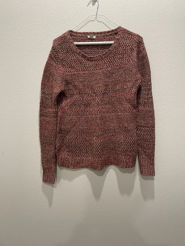 Suéter tejido de mezcla de lana rojo jaspeado mediano Fossil para mujer vacaciones acogedor Foto 1 de 4