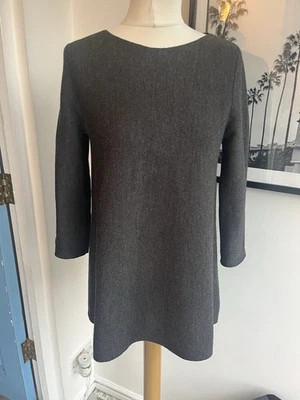 Ladies Cos Wool Jumper Tunic Dress Size S Grey Top Colour Block Lining A-Line - Image 1 of 4