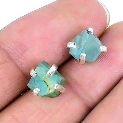 Natural Labradorite Druzy Sterling Silver Hook Dangle Drop Handcrafted Earrings - Image 1 of 4