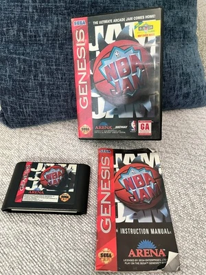 NBA Jam (Sega Genesis, 1994) CIB -Box does not close (see video) Tested/Working! - Image 1 of 4