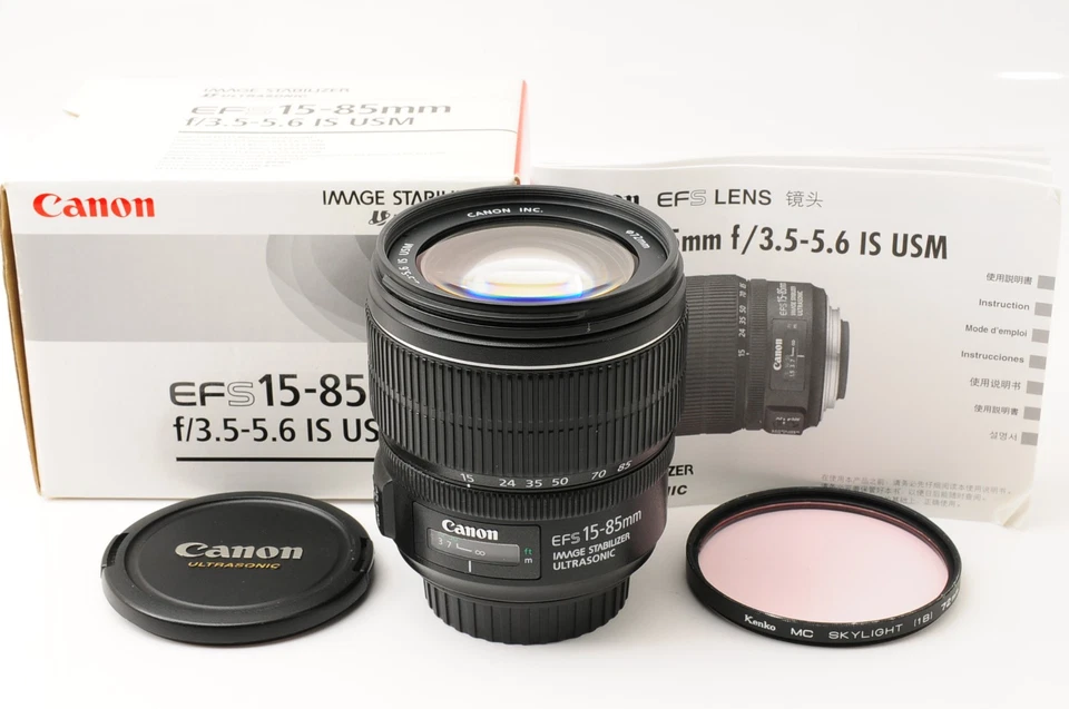 Canon EF-S 15-85mm f/3.5-5.6 IS USM Zoom Lens APS-C [N MINT} w/Filter,Box Japan - Image 1 of 4