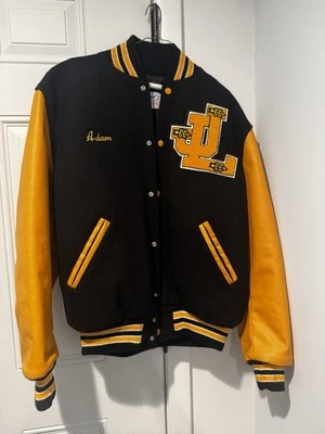 Chaqueta de béisbol vintage Neff Jonathan Law High School Cross Country L Milford CT Foto 1 de 4