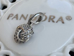 Authentic Pandora Sparkling Love Knot Pendant #390385CZ - Picture 1 of 4