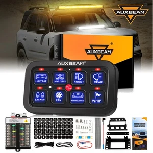 Auxbeam Blue 8 Gang Auxiliary Switch Panel Control for Ford F-350 F-450 F-250 - Picture 1 of 12