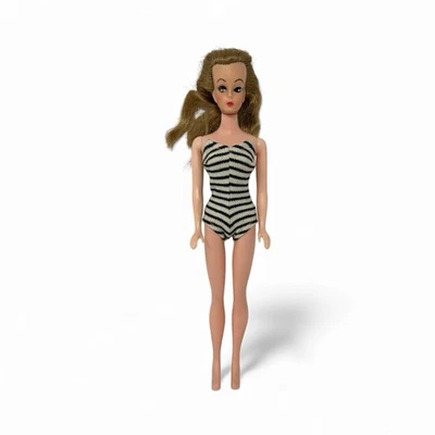 Vintage 1960’s Uneeda Wendy Clone Doll Swirl Ponytail Striped Swimsuit - Image 1 of 3