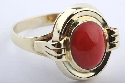Korallen Ring 333 er 8k Gold Gr 55 # - Bild 1 von 4