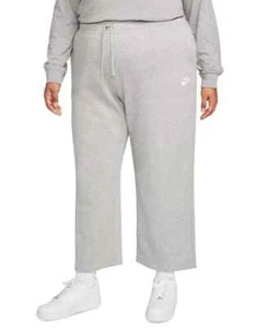 Nike Plus Size Fleece Mid-Rise Wide-Leg Sweatpants Women's 1X Dark Grey Heather~ - Picture 1 of 17