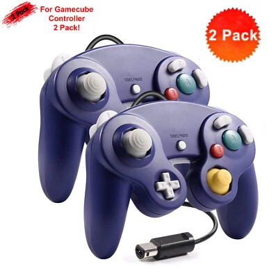 2 Pack Wired NGC Controller Gamepad for Nintendo GameCube GC & Wii U Console USA - Image 1 of 4