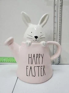 Rae Dunn Pink Happy Easter Bunny Watering Can Rabbit Artisan Collection Magenta - Picture 1 of 8