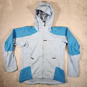 Giacca a vento Patagonia donna blu medio con cappuccio antipioggia escursione Gorpcore - Foto 1 di 15