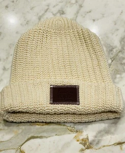 Love Your Melon Knit Beanie - One Size Fits All- 100% Cotton Beige - Picture 1 of 7