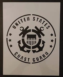 Stencil personalizzato US U.S. United States Coast Guard 8,5" x 11" SPEDIZIONE GRATUITA VELOCE - Foto 1 di 1