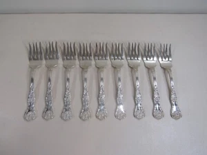 Set of 9 Gorham Sterling Silver "King George" Salad Forks - Picture 1 of 6