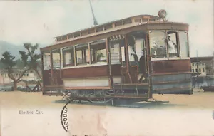 Old postcard ASIA COCHINCHINE SAIGON/HONG KONG? ELECTRIC CAR TRAMWAY - Picture 1 of 2