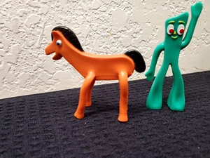 Mini figuras flexibles Gumby and Pokey NJ Croce Co - juguete prema - Imagen 1 de 3