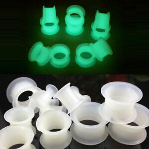 Glow in the Dark Flexi Silicone Ear Tunnels Stretcher Halloween Taper 6mm - 16mm