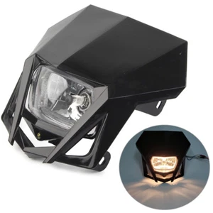 Dirt Bikes 12V H4 Black Headlight Fairing For Kawasaki KLX XR CRF DRZ RMZ Yamaha - Picture 1 of 11