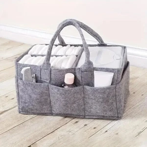 Foldable Felt Baby Diaper Organizer Caddy Changing Nappy Storage Carrier Bag - Picture 1 of 10