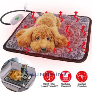 Pet Heating Pad Cats Electric Outdoor Dog Warming Bed Mat Chew Resistant Durable - Picture 1 of 16