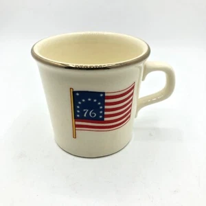 VTG Taylor International USA Bicentennial '76 Flag Gold Rimmed Coffee Cup Mug - Picture 1 of 8