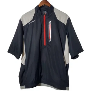 Snake Eyes Weather 18 Size M Black 1/4 Zip Golf Jacket Zip Pockets Mens - Picture 1 of 9
