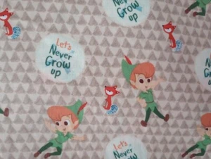Disney peter pan fox fun fabric piece 11.5 by 11 inch USA - Picture 1 of 2