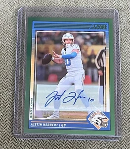 2024 Panini Score Justin Herbert Auto /6 End Zone Los Angeles Chargers - Bild 1 von 2