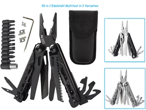 30 in 1 Edelstahl MultiTool Schere Säge Taschenmesser Zange mit Tasche Camping - Bild 1 von 15