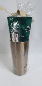 Gift Set Starbucks Gold Stainless Steel 18oz Tumbler Travel Mug & Coffee - Bild 1 von 4