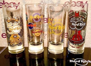 2021 HARD ROCK CAFE 50TH ANNIVERSARY CORDIAL SHOT GLASS 4 PACK BOX SET - Picture 1 of 4