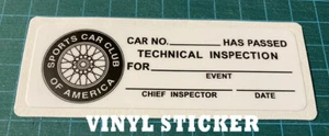 TRANS AM TECH INSPECTION VINYL DECAL STICKER - SCCA - RACING - SVRA - VINTAGE - Picture 1 of 8