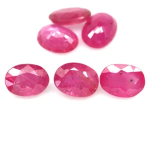 9.25 CT. Heated 6Pcs Pink Ruby Madagascar Oval - Picture 1 of 4