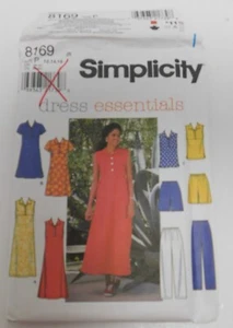 1998 Simplicity Uncut Pattern 8169 Summer Dress Essentials Size 12, 14, & 16 - Picture 1 of 3