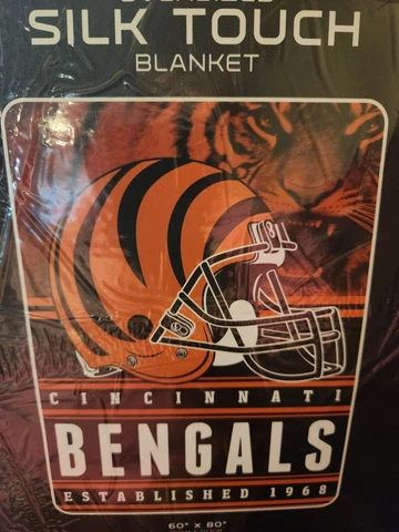 CINCINNATI BENGALS OVERSIZED SILK TOUCH THROW BLANKET 60" X 80" NEW! Cover