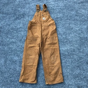 Carhartt Overalls Youth 6 Duck Canvas Boys Double Knee Bibs Coveralls Workwear - Picture 1 of 9