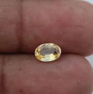1Cts Certified Real AAA Ceylon Yellow Sapphire Faceted Oval September Birthstone - Picture 1 of 12