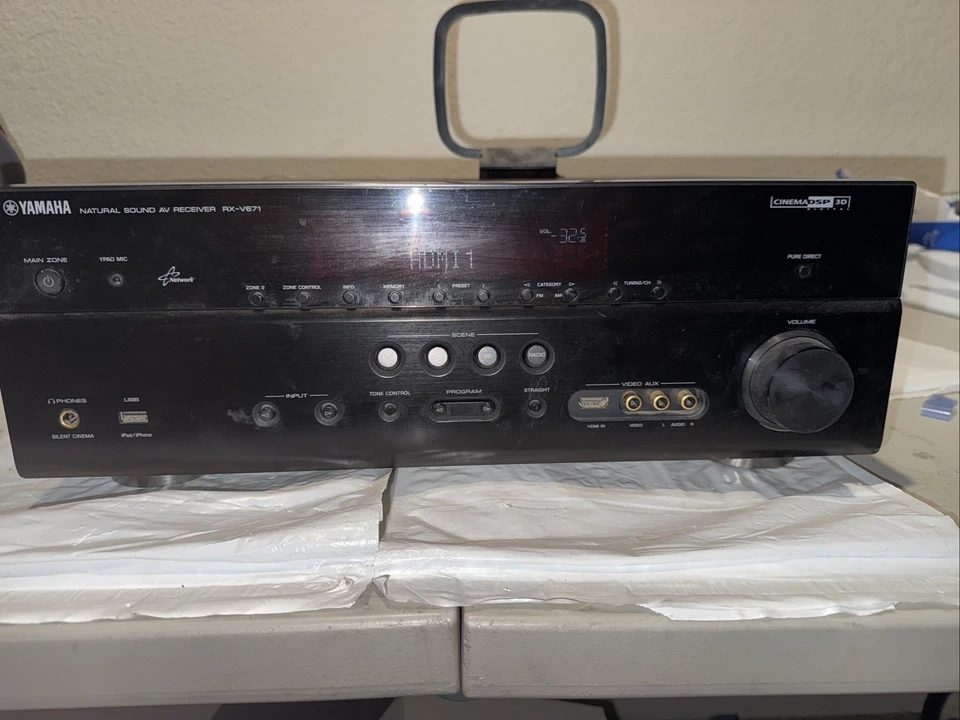 YAMAHA RX-V671 Natural Sound 7.1  Channel Home Theater AV HDMI Stereo Receiver - Image 1 of 4
