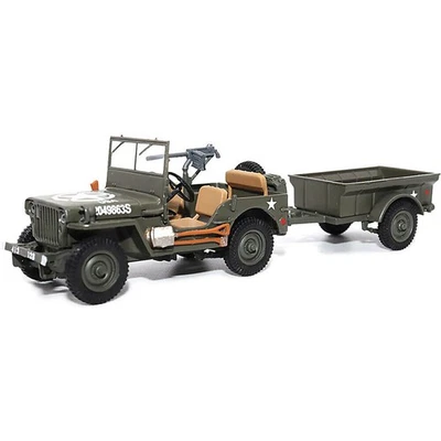 1/4-Ton Willys Jeep with Trailer 1/43 Die Cast Model - Image 1 of 4
