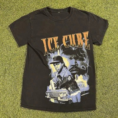 VTG  Ice Cube Mens T-Shirt Size MEDIUM Black Retro Hip Hop Rap 90s NWA RARE - Image 1 of 4