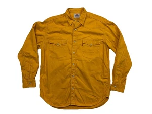Levis Pearl Snap Shirt Men's Size M Western Cowboy Long Sleeve Yellow - Picture 1 of 9