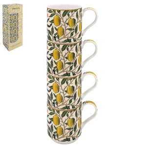 Leonardo Collection William Morris Fruits Stacking Fine China Mugs Set of 4 - Picture 1 of 3