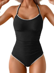 Women's One Piece Swimsuit Tummy Control Slimming Bathing Suit Ruched Swimwea... - Picture 1 of 4