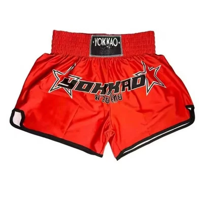 ☀ Combat Shorts Elastic Muay Thai Shorts Sparring Pants High Waist Fitness Pants - Image 1 of 4