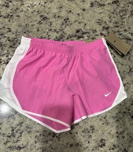 Nike Dri Fit Youth Girls M Medium Athletic Shorts Lined Activewear Swoosh Pink - Picture 1 of 2