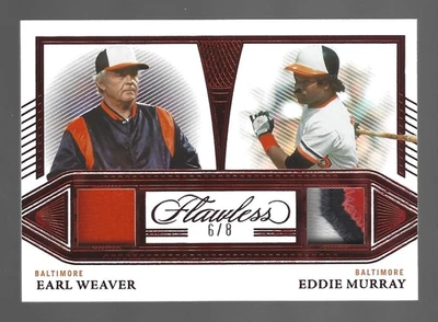 Eddie Murray Earl Weaver 2023 Panini Flawless Dual Relics Patch 6/8 💲 - Image 1 of 3