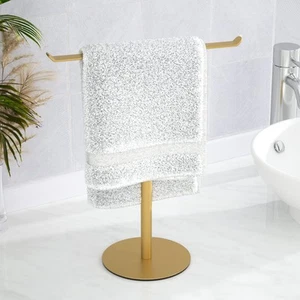 Gold Hand Towel Stand, T-Shape Hand Towel Holder for Bathroom, Display Finger... - Picture 1 of 8