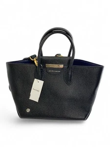 A.D.M.J. Bolso de Mano Cuero Negro Auténtico Mujer D:5.51” H:7.09” W:8.46” 9685 - Imagen 1 de 6