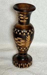 Vintage Volksarche handgeschnitzte Holzvase  - Bild 1 von 6
