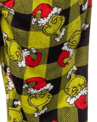 Juego para dormir pijama polar felpa a cuadros Dr. Seuss GRINCH Santa Foto 1 de 4