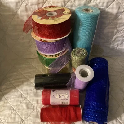 Deco Malla Lote Corona Tul Rojo Azul Aqua Negro Mar Verde Gran Lote Nuevo Usado Foto 1 de 4